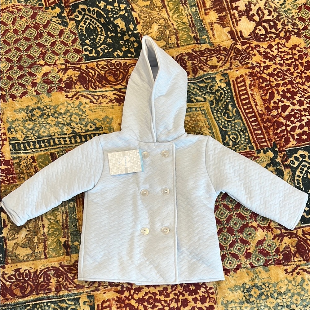 Baby Blue Quilted Jacket (Pima Cotton, NWT)